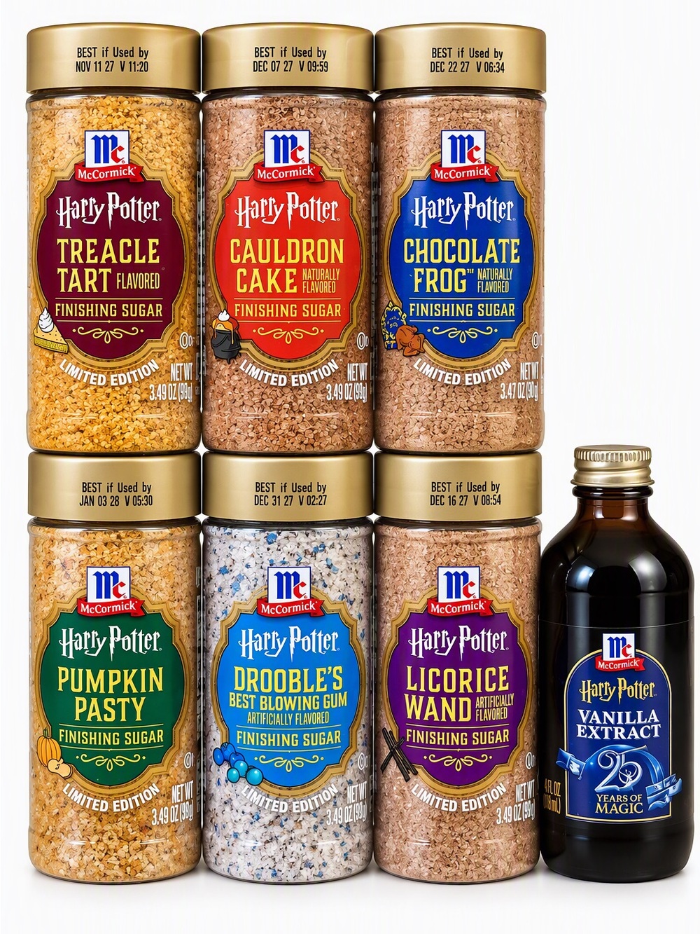McCormick Harry Potter Finishing Sugar & Vanilla Extract Lot of 7. New. Limited!